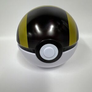 Pokemon Pokeball Tin Metal Ultra Ball Collector's Item *EMPTY* Yellow Gold Black